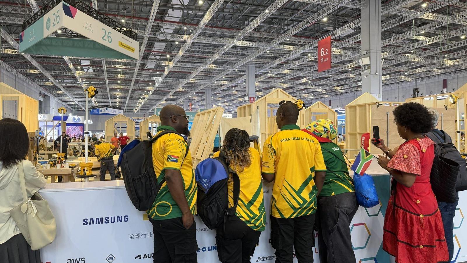 Team South Africa supporters watching the carpentry competition