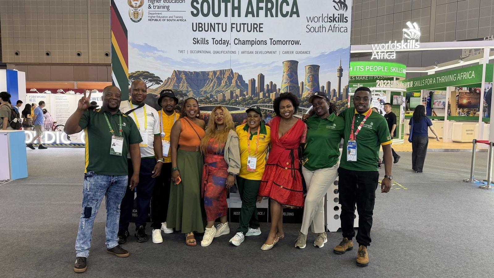 Team South Africa supporters at the South Africa booth